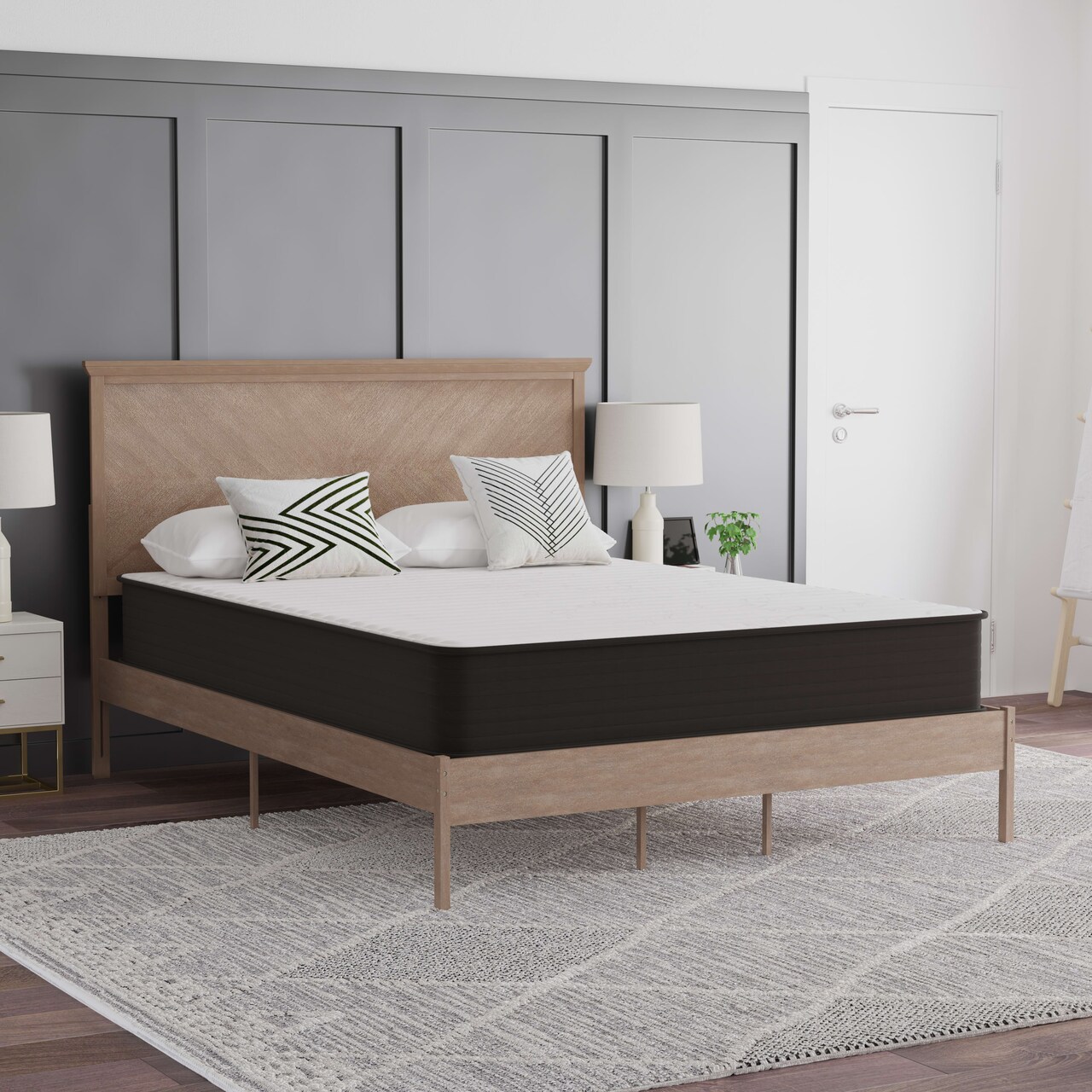 Emma and Oliver Drift 10 Inch Hybrid Mattress, High Density Foam and Pocket Spring Mattress in a Box, CertiPur-US Certified Foam